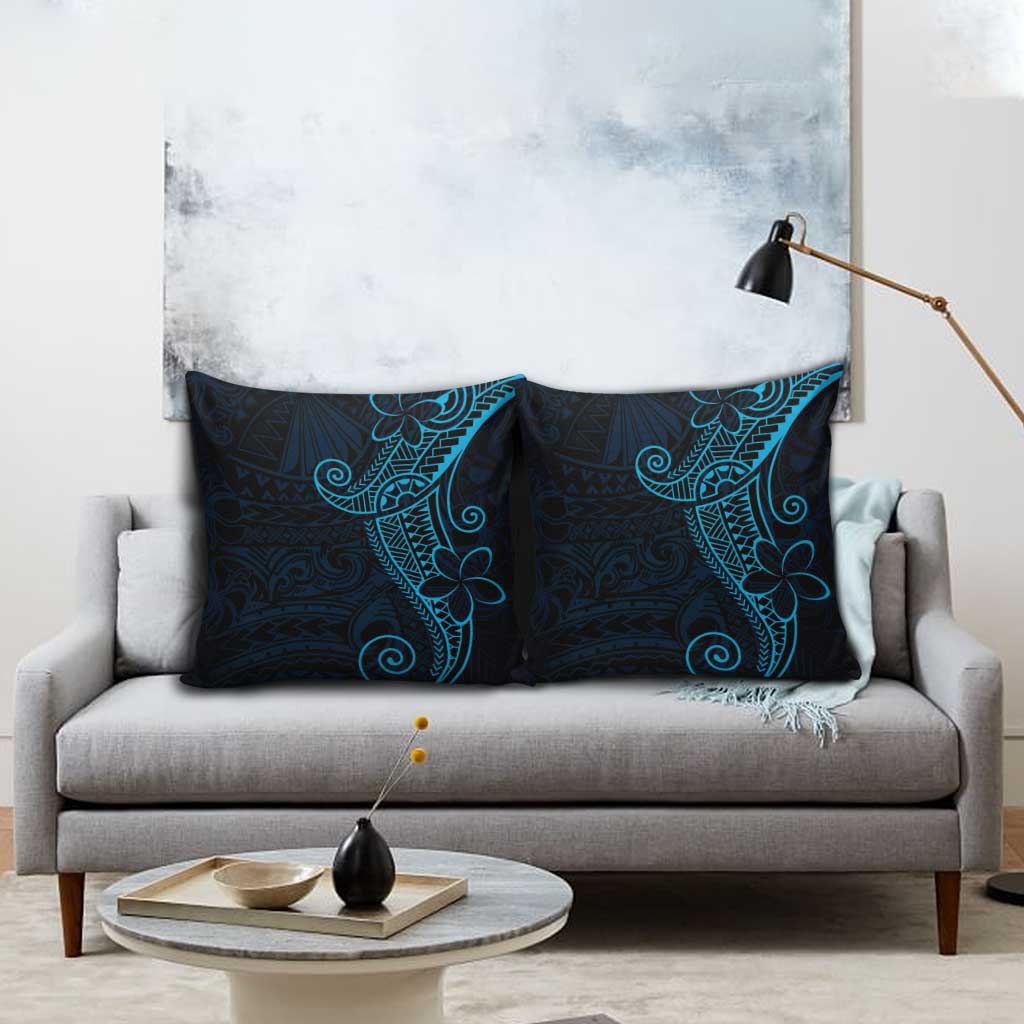 Black Blue Polynesian Tribal Pillow Cover - Polynesian Pride