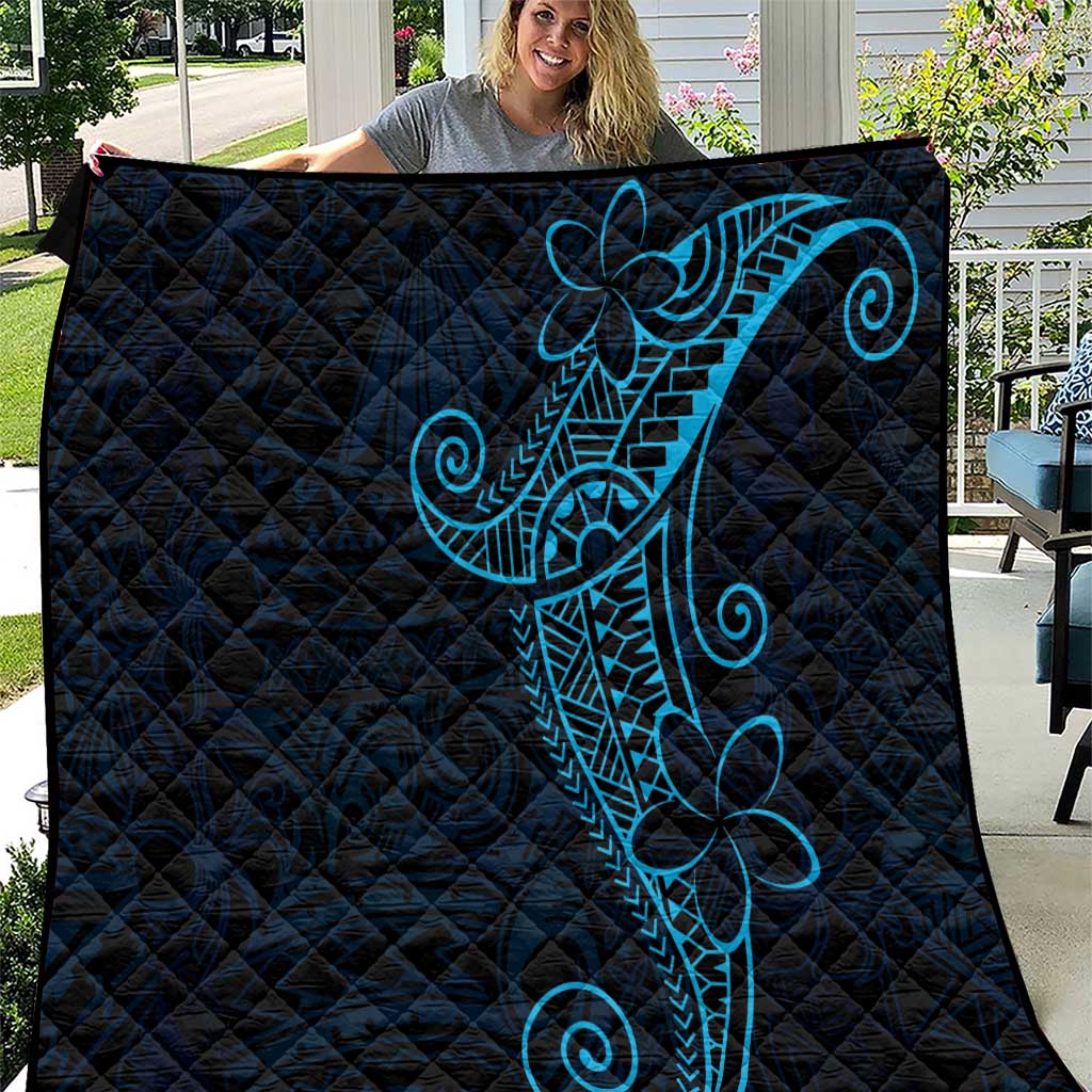 Black Blue Polynesian Tribal Quilt - Polynesian Pride