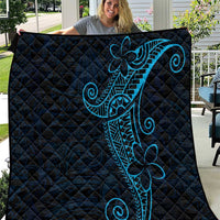 Black Blue Polynesian Tribal Quilt - Polynesian Pride