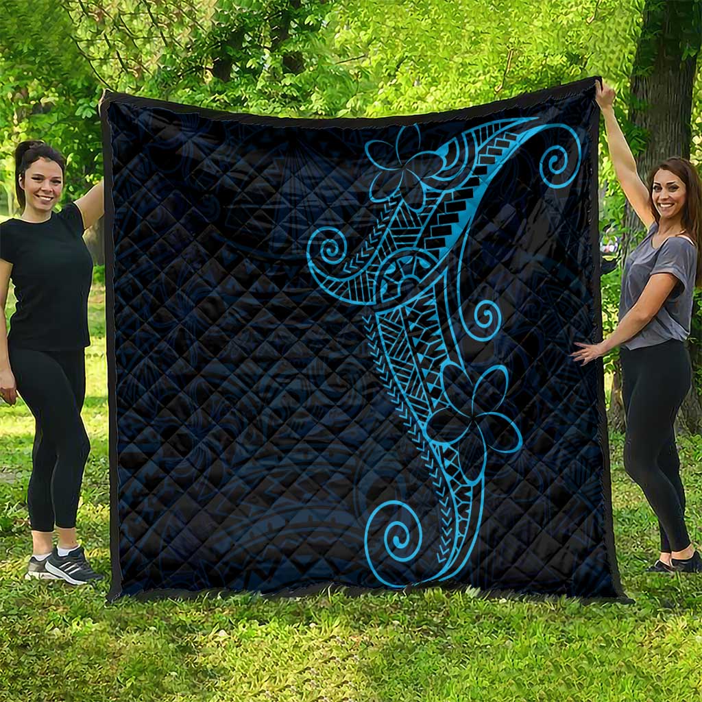Black Blue Polynesian Tribal Quilt - Polynesian Pride