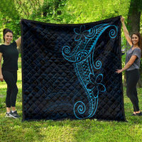 Black Blue Polynesian Tribal Quilt - Polynesian Pride