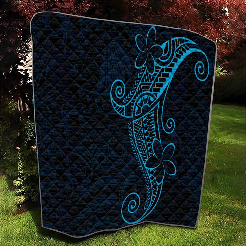 Black Blue Polynesian Tribal Quilt - Polynesian Pride