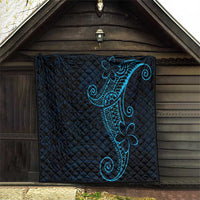 Black Blue Polynesian Tribal Quilt - Polynesian Pride