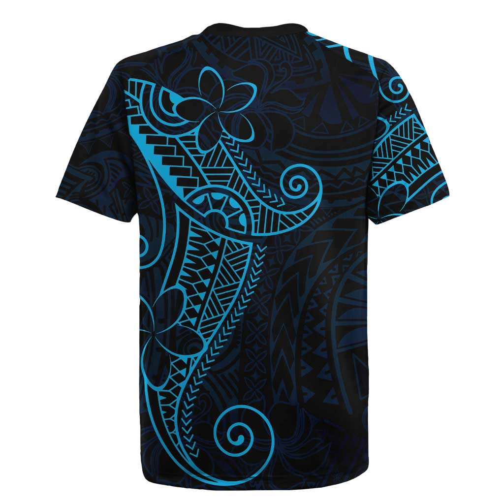 Black Blue Polynesian Tribal Rugby Jersey LT9 - Polynesian Pride