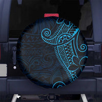 Black Blue Polynesian Tribal Spare Tire Cover - Polynesian Pride
