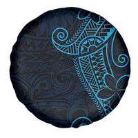 Black Blue Polynesian Tribal Spare Tire Cover - Polynesian Pride