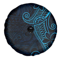 Black Blue Polynesian Tribal Spare Tire Cover - Polynesian Pride