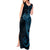 Black Blue Polynesian Tribal Tank Maxi Dress - Polynesian Pride