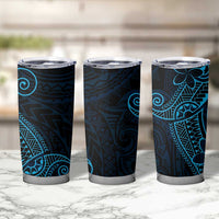 Black Blue Polynesian Tribal Tumbler Cup - Polynesian Pride