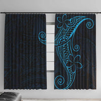Black Blue Polynesian Tribal Window Curtain - Polynesian Pride