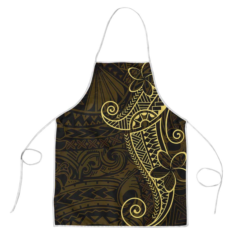 Black Gold Polynesian Tribal Apron LT9 Gold - Polynesian Pride