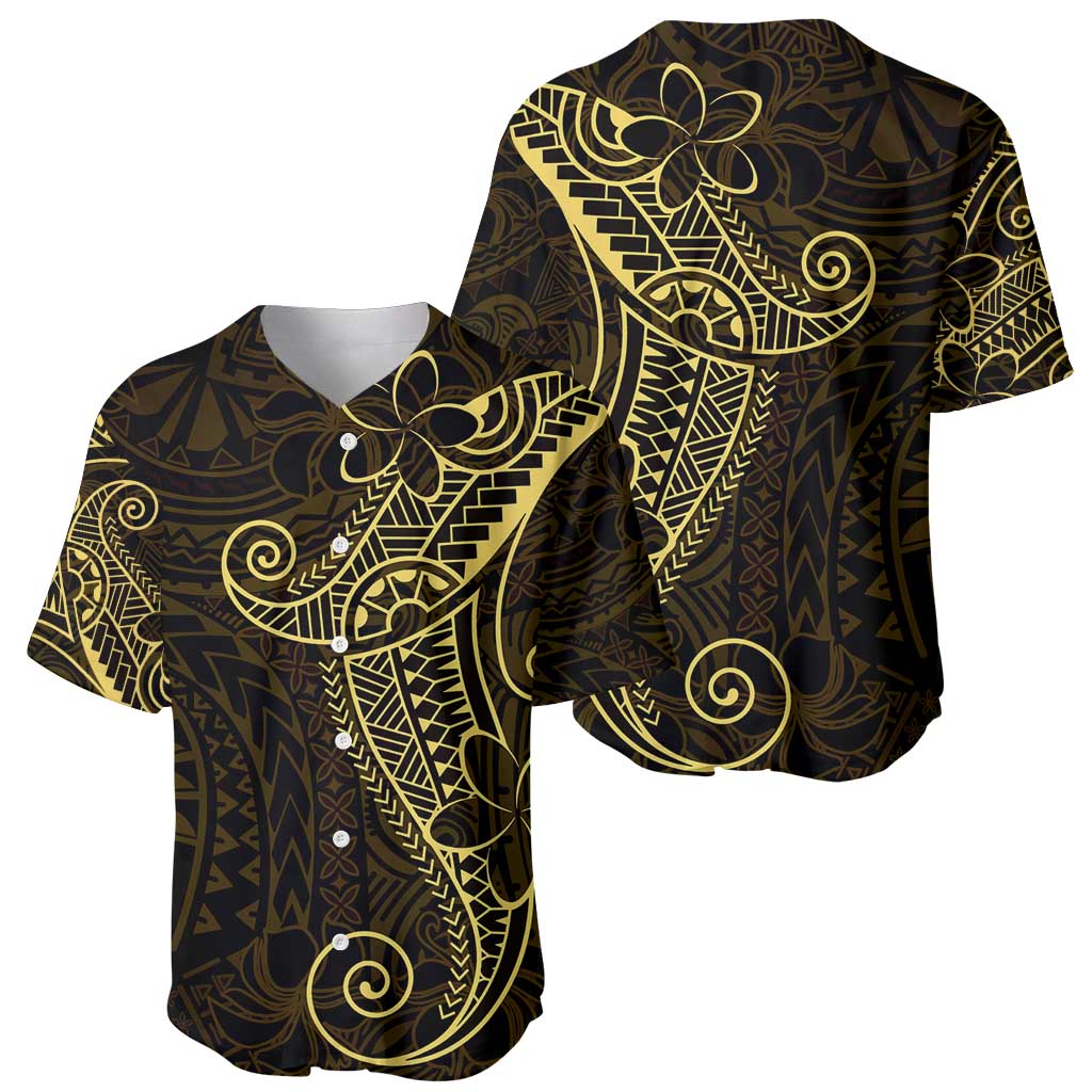 Black Gold Polynesian Tribal Baseball Jersey - Polynesian Pride