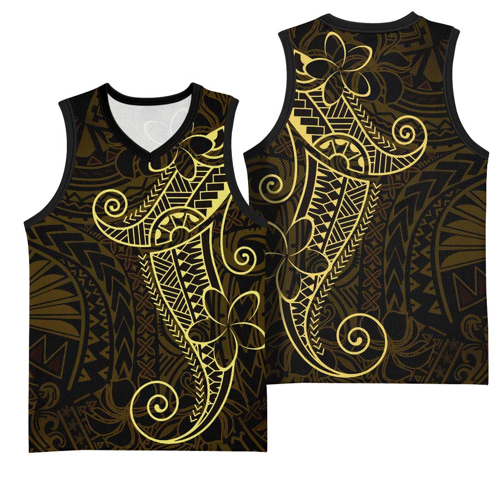 Black Gold Polynesian Tribal Basketball Jersey LT9 - Polynesian Pride