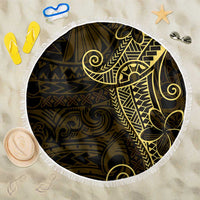 Black Gold Polynesian Tribal Beach Blanket LT9 One Size 150cm Gold - Polynesian Pride