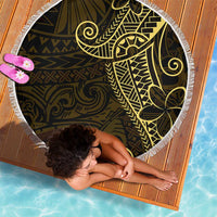 Black Gold Polynesian Tribal Beach Blanket LT9 - Polynesian Pride