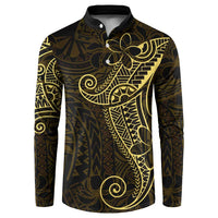 Black Gold Polynesian Tribal Button Sweatshirt LT9 Gold - Polynesian Pride