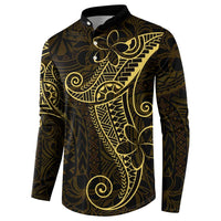 Black Gold Polynesian Tribal Button Sweatshirt LT9 - Polynesian Pride