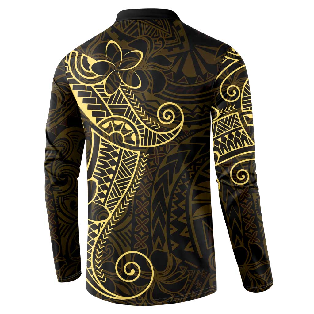 Black Gold Polynesian Tribal Button Sweatshirt LT9 - Polynesian Pride