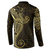 Black Gold Polynesian Tribal Button Sweatshirt LT9 - Polynesian Pride