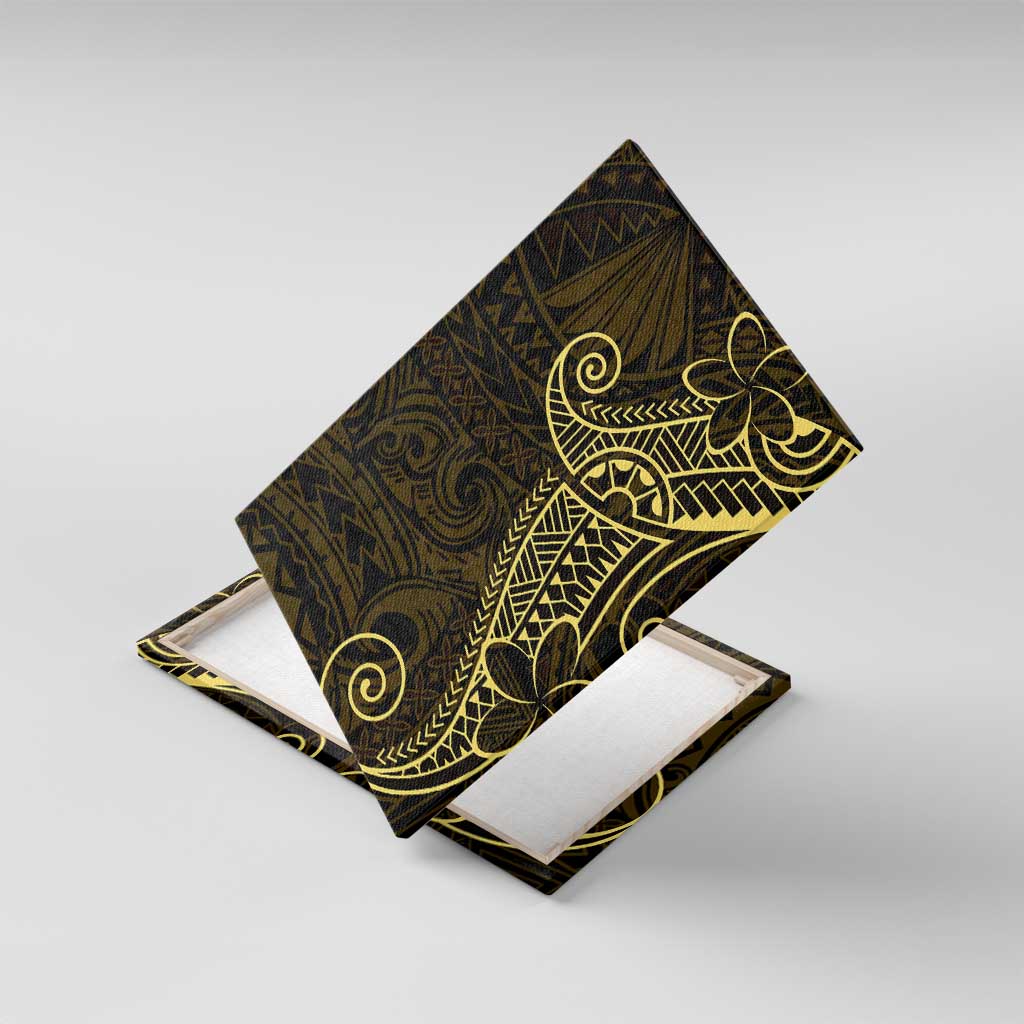 Black Gold Polynesian Tribal Canvas Wall Art LT9 With Frame Gold - Polynesian Pride