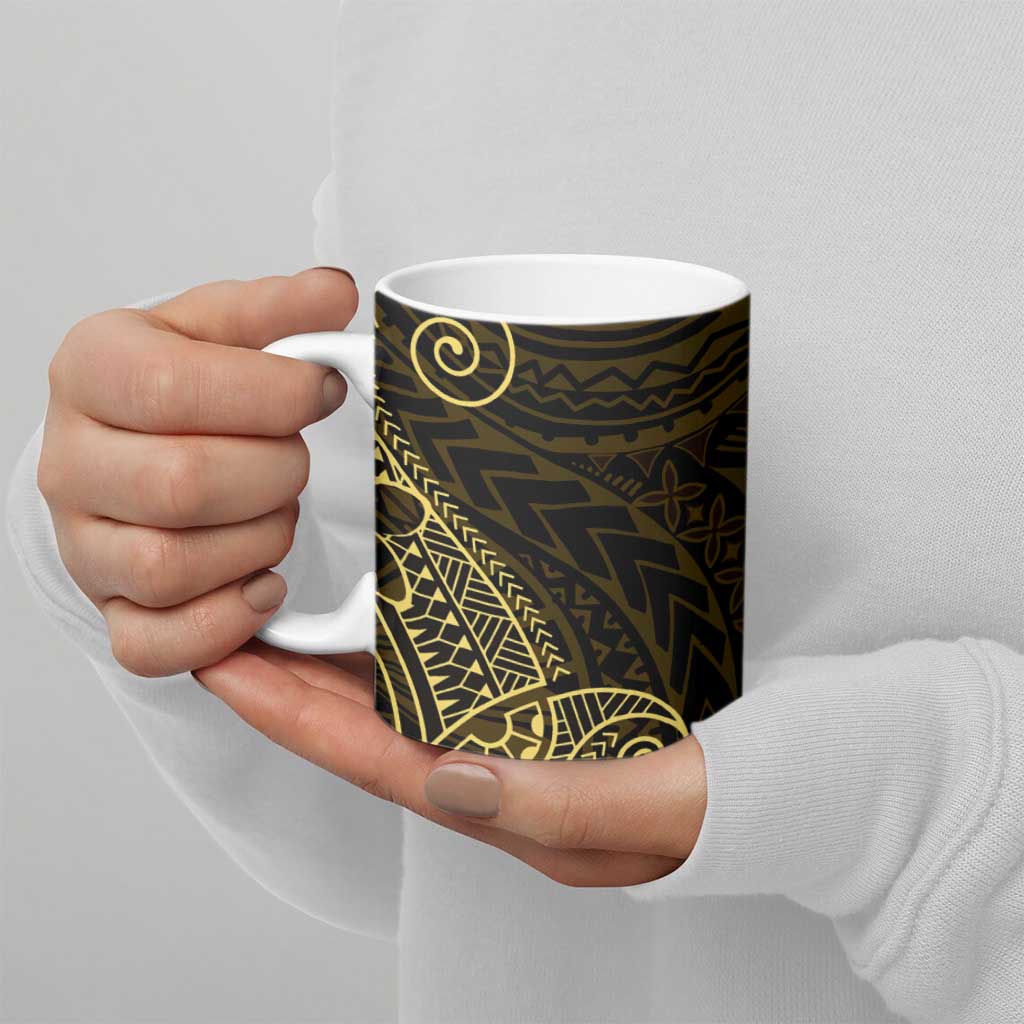 Black Gold Polynesian Tribal Ceramic Mug LT9 - Polynesian Pride