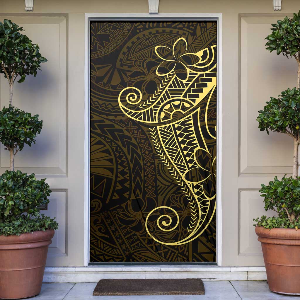 Black Gold Polynesian Tribal Door Cover LT9 Gold - Polynesian Pride