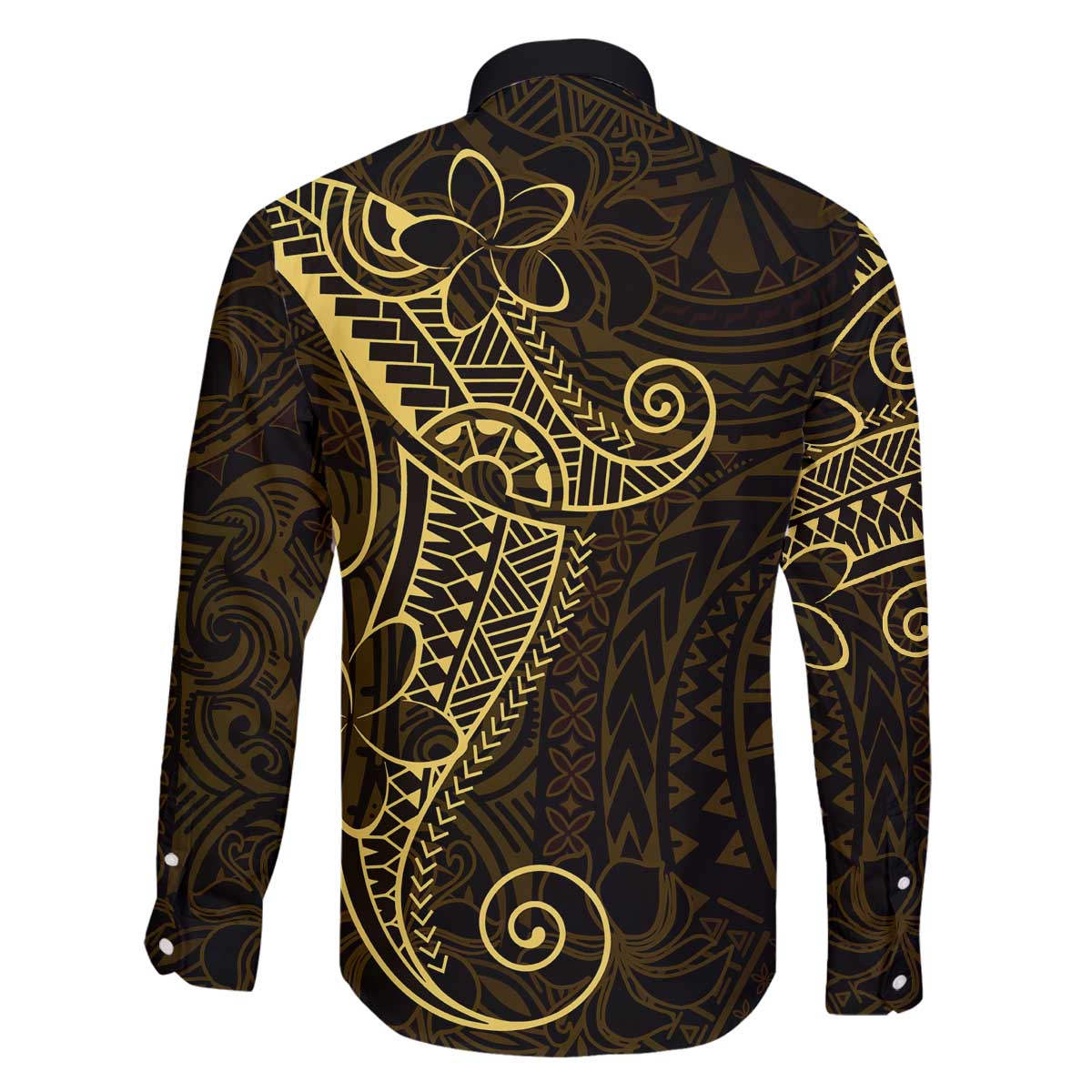 Black Gold Polynesian Tribal Family Matching Off The Shoulder Long Sleeve Dress and Hawaiian Shirt - Polynesian Pride