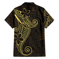 Black Gold Polynesian Tribal Family Matching Short Sleeve Bodycon Dress and Hawaiian Shirt - Polynesian Pride