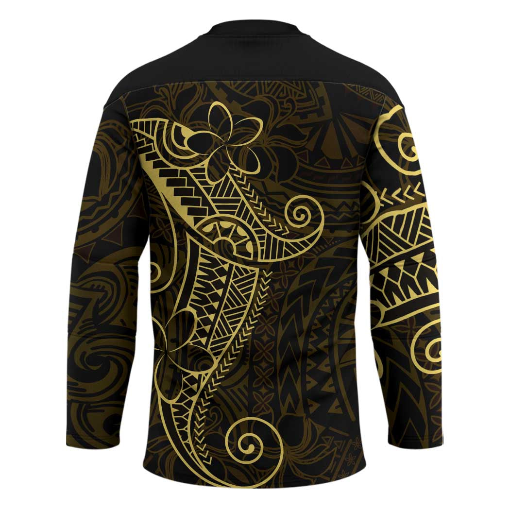 Black Gold Polynesian Tribal Hockey Jersey LT9 - Polynesian Pride