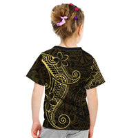 Black Gold Polynesian Tribal Kid T Shirt - Polynesian Pride