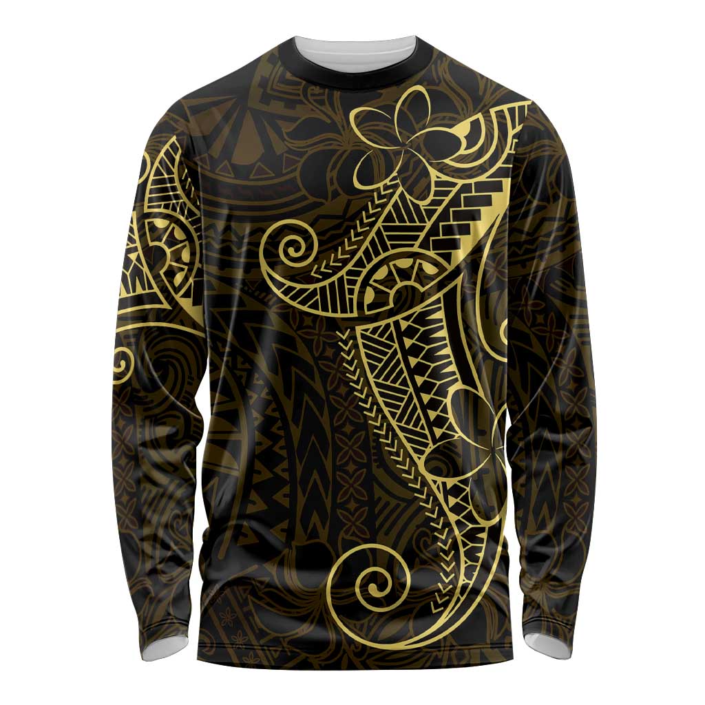 Black Gold Polynesian Tribal Long Sleeve Shirt LT9 Unisex Gold - Polynesian Pride