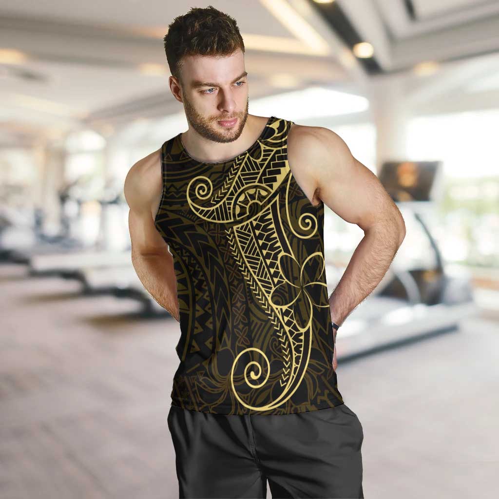 Black Gold Polynesian Tribal Men Tank Top LT9 Gold - Polynesian Pride