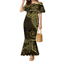 Black Gold Polynesian Tribal Mermaid Dress - Polynesian Pride