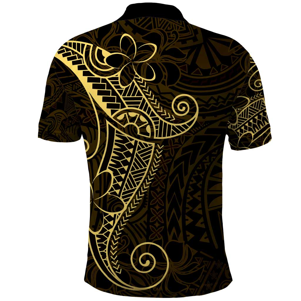 Black Gold Polynesian Tribal Polo Shirt - Polynesian Pride