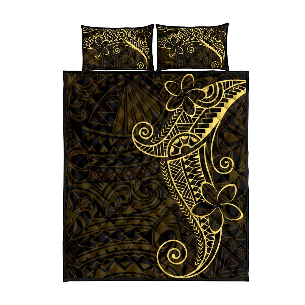 Black Gold Polynesian Tribal Quilt Bed Set - Polynesian Pride