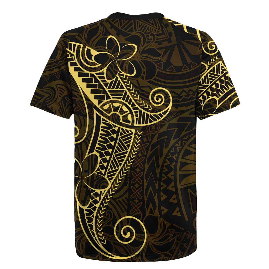 Black Gold Polynesian Tribal Rugby Jersey LT9 - Polynesian Pride