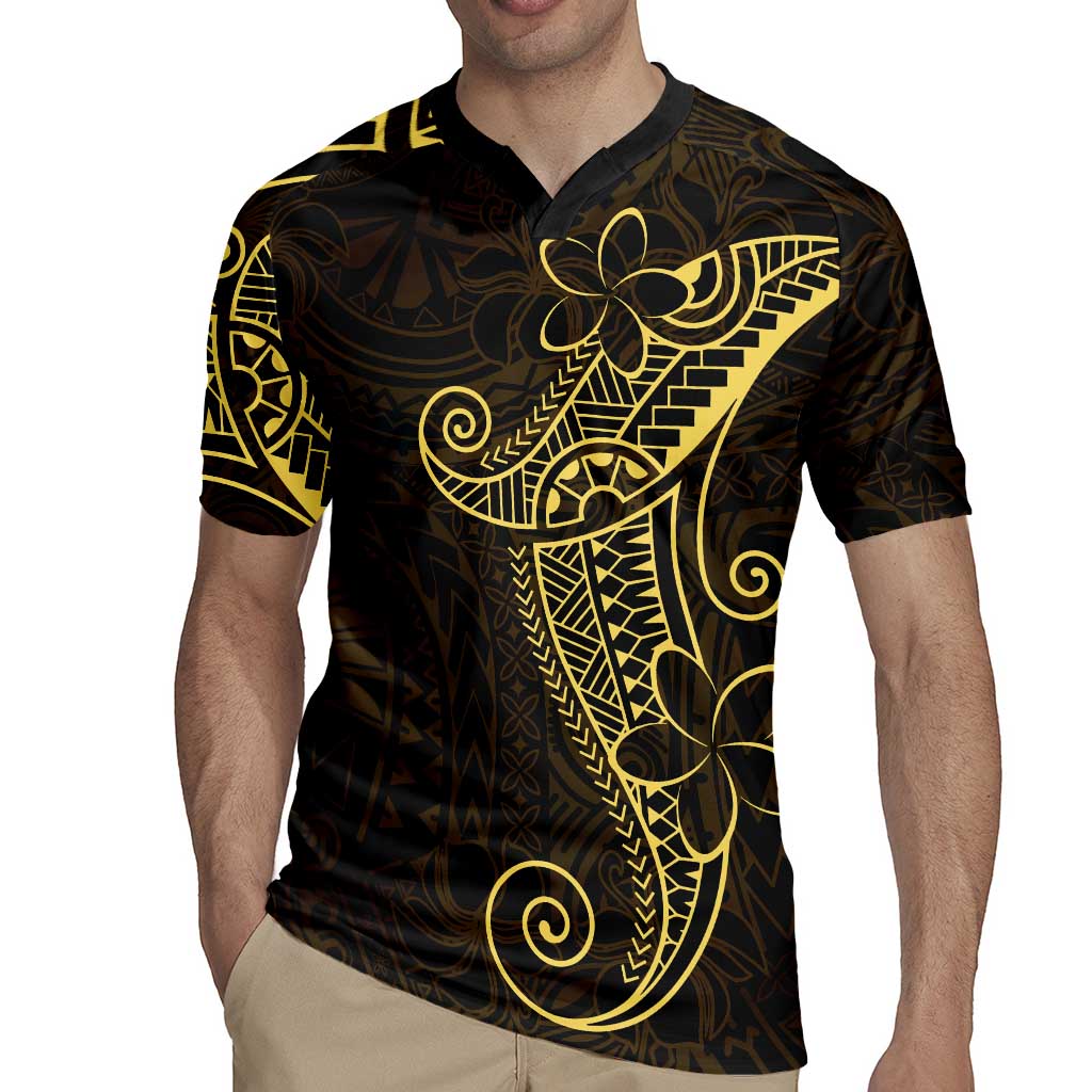 Black Gold Polynesian Tribal Rugby Jersey LT9 - Polynesian Pride