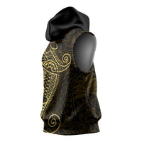 Black Gold Polynesian Tribal Sleeveless Hoodie - Polynesian Pride