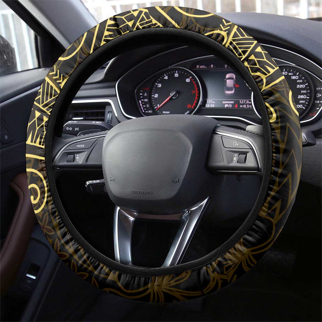 Black Gold Polynesian Tribal Steering Wheel Cover LT9 - Polynesian Pride