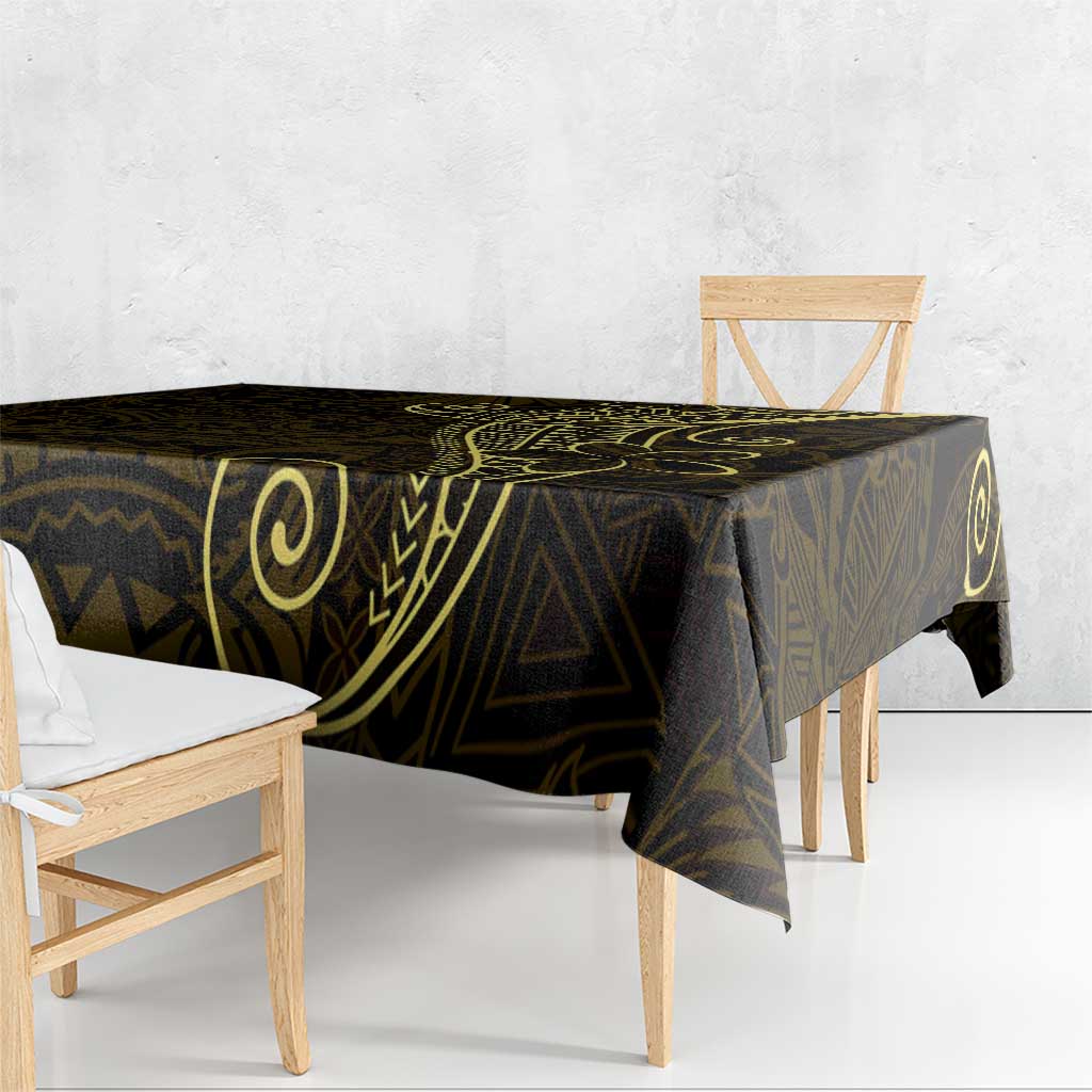 Black Gold Polynesian Tribal Tablecloth LT9 - Polynesian Pride