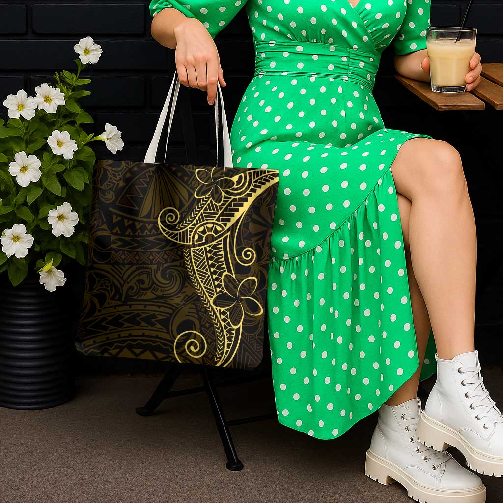 Black Gold Polynesian Tribal Tote Bag - Polynesian Pride