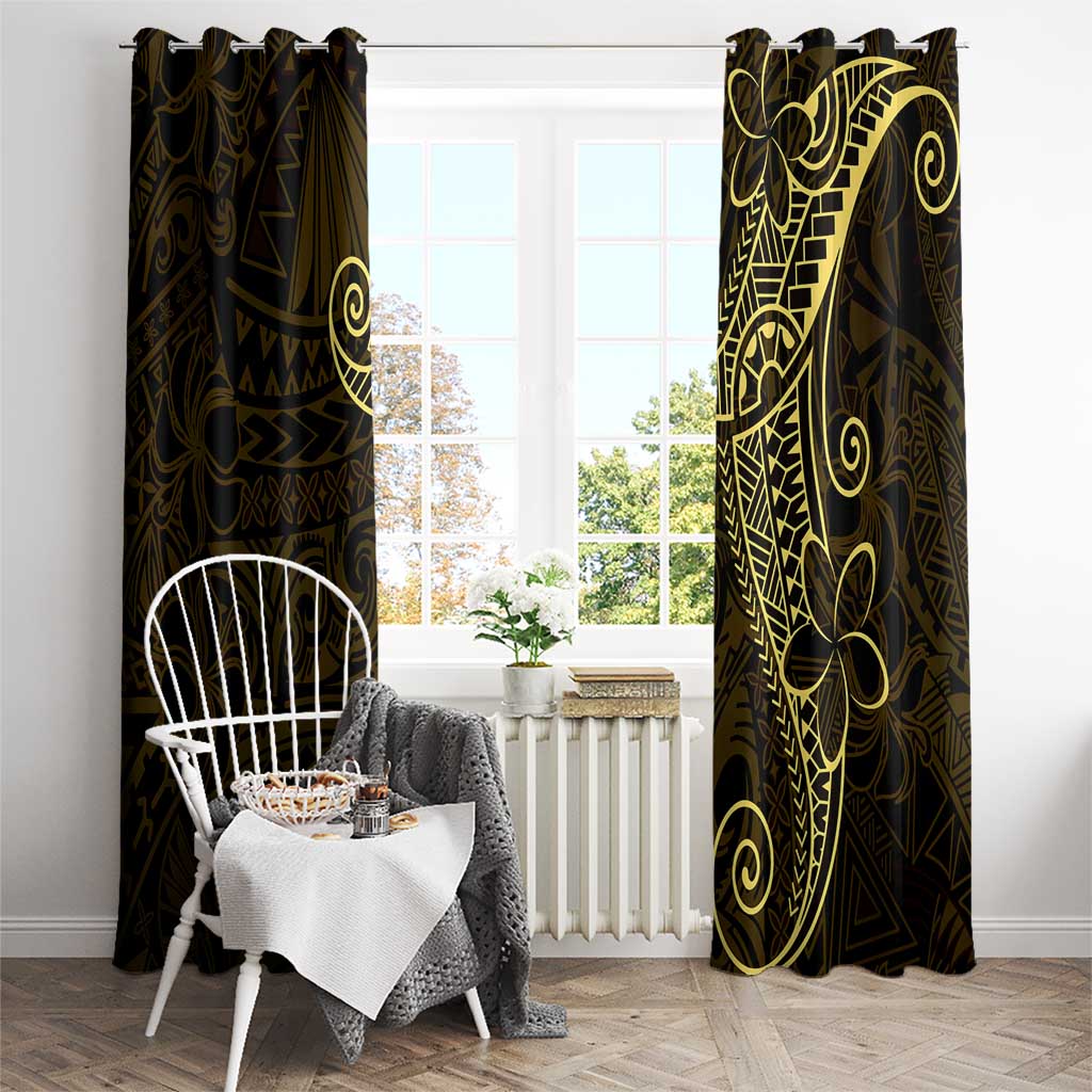 Black Gold Polynesian Tribal Window Curtain - Polynesian Pride