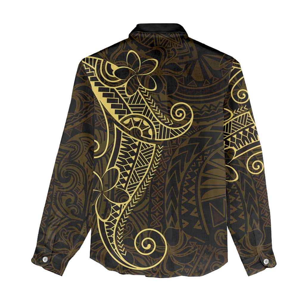 Black Gold Polynesian Tribal Women Casual Shirt - Polynesian Pride