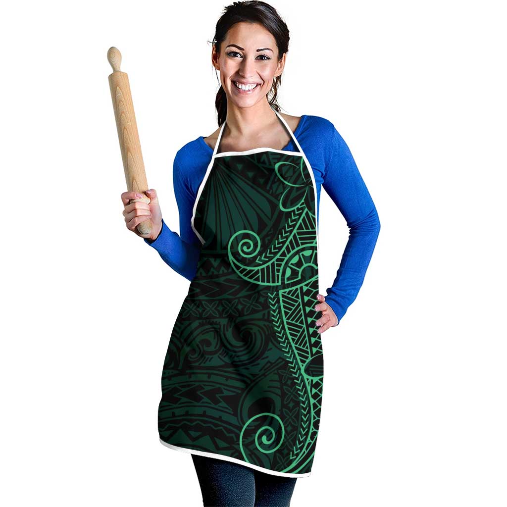 Black Green Polynesian Tribal Apron LT9 - Polynesian Pride