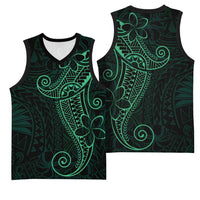 Black Green Polynesian Tribal Basketball Jersey LT9 - Polynesian Pride