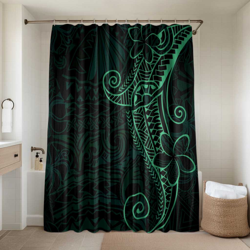 Black Green Polynesian Tribal Bathroom Set - Polynesian Pride