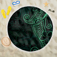Black Green Polynesian Tribal Beach Blanket LT9 One Size 150cm Green - Polynesian Pride