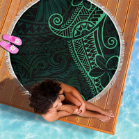 Black Green Polynesian Tribal Beach Blanket LT9 - Polynesian Pride