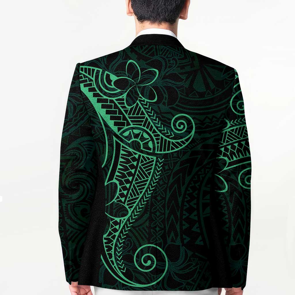 Black Green Polynesian Tribal Blazer - Polynesian Pride