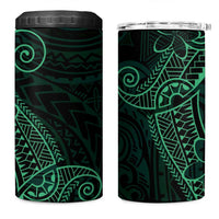 Black Green Polynesian Tribal 4 in 1 Can Cooler Tumbler LT9 One Size: 16 oz Green - Polynesian Pride